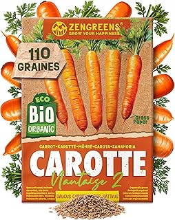 Graines de carotte bio - Semences potagères - Graines de légumes pour une culture facile au jardin, sur le balcon ou dans un potager surélevé - Nantes 2