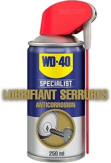 WD-40 Specialist • Lubrifiant Serrures • Spray Double Position • Anticorrosion • Débloque Instantanément • Sans Graisse ni Silicone • En Extérieur ou En Intérieur • 250 ML