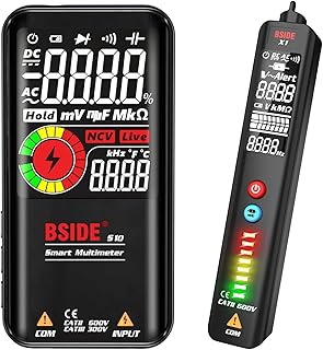 Kit Multimètre Numérique Intelligent et Stylo Détecteur de Tension Grand Écran Couleur Ensemble Testeur Électrique Automatique BSIDE S10 X1 Testeurs de Tension Combinés Kit de Test pour Électricien