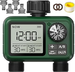 programmateur arrosage 2 Voies, Grand écran LCD, arrosage Automatique pour Jardin,D