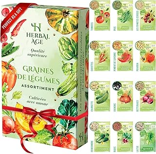 Cultivez Votre Propre Potager – 12 Variétés De Graines De Légumes, 5100 Graines Prêtes A Etre Cultivées – Kit De Plantation De Légumes, Cadeau Jardinage Femme, Enfants, Débutants