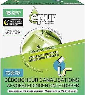 Déboucheur Biologique WC et Canalisations Sachet, 15 x 35 g