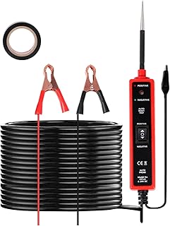 Détecteur de Testeur de Circuit Électrique Voiture CC 6V 12V 24V Test Light Auto Lampe Temoin Analyseur de Circuit LED Sonde de Tension Électrique Automobiles Testeur de Système Électrique