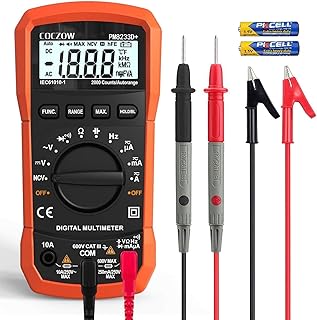 Multimètre numérique à plage automatique, testeur de tension ampère-ohm AC/DC, testeur multifonction avec tests de résistance, continuité, capacité, fréquence et diode, maintien des données et NCV