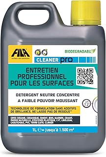 FILA Surface Care Solutions, CLEANER PRO, Détergent Professionnel Concentré pour Sols avec un pH Neutre, Jusqu