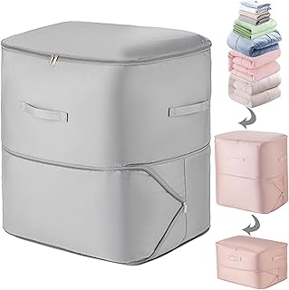 Sac de Compression Ultime Space Master, Ultra Peu Encombrant Voyage et Maison Organisateur, Efficace Poussière Sacs de Rangement et Vêtements (grey, XL（52 * 42 * 60）)