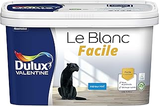 Dulux Valentine Le Blanc Facile - Peinture Intérieure Murs, Plafonds, Boiseries - Facile à appliquer - Mat Blanc 2,5 L