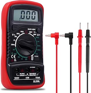 Multimètre Numérique Portable, Testeur Électrique avec écran LCD et rétroéclairage bleu,Mesure La Tension CA/CC, Ohmmètre, Courant CC, Résistance, Continuité, Diode, La batterie ne comprend pas