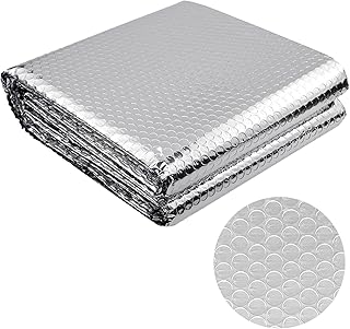 BEASAFY Isolant Thermique, Film à Bulles Épais en Aluminium, 60cm x 5m Feuille Réfléchissante Double Face en Aluminisé, Feuille D