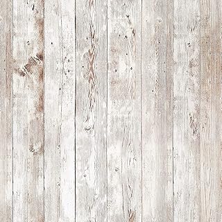 Livelynine Papier Peint Bois Vieilli 45CM*7M Lambris PVC Mural Salle de Bain Chambre Exterieur Vinyl Adhésif Meuble Cuisine Revetement Mural Adhesif Bois Rouleau Adhesif Decoratif Papier Peint Adhésif