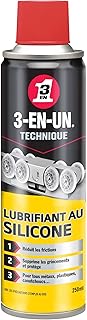 3-EN-UN Technique • Lubrifiant Silicone • Aérosol • Facilite le glissement des pièces en mouvement • Anticorrosion • Compatible avec de nombreux matériaux • 250 ML